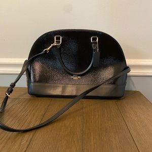 EUC Coach Black Patent Leather and Matte Leather Crossbody Bag